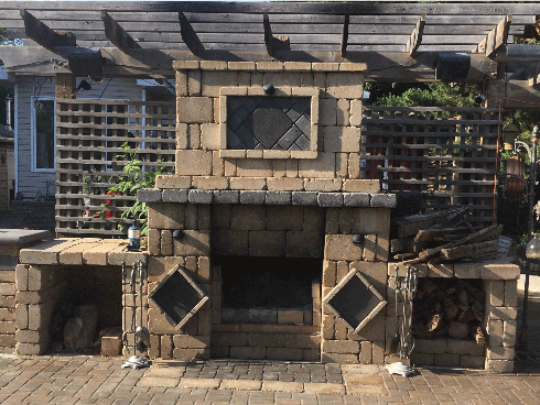 Fireplace outdoor DMS Lands Outdoor Fireplaces